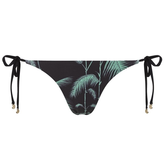 Wildfox Bamboo Reversible Tie Side Brazilian Bikini tropical multi style top xs - Picture 8 of 9